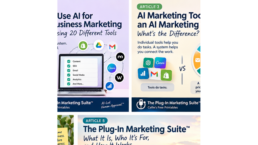 Using AI for small business marketing without tool overload — The Plug-In Marketing Suite™