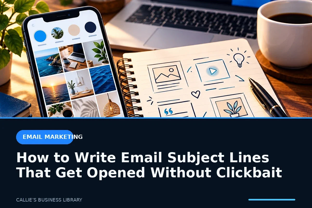 Creative messaging workspace representing effective email subject line writing