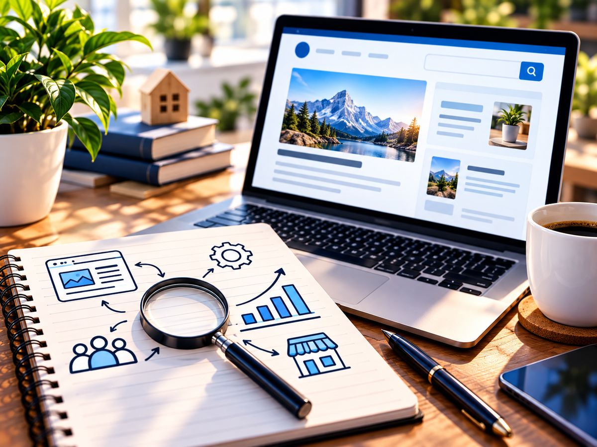 Small business SEO analysis and blogging workspace