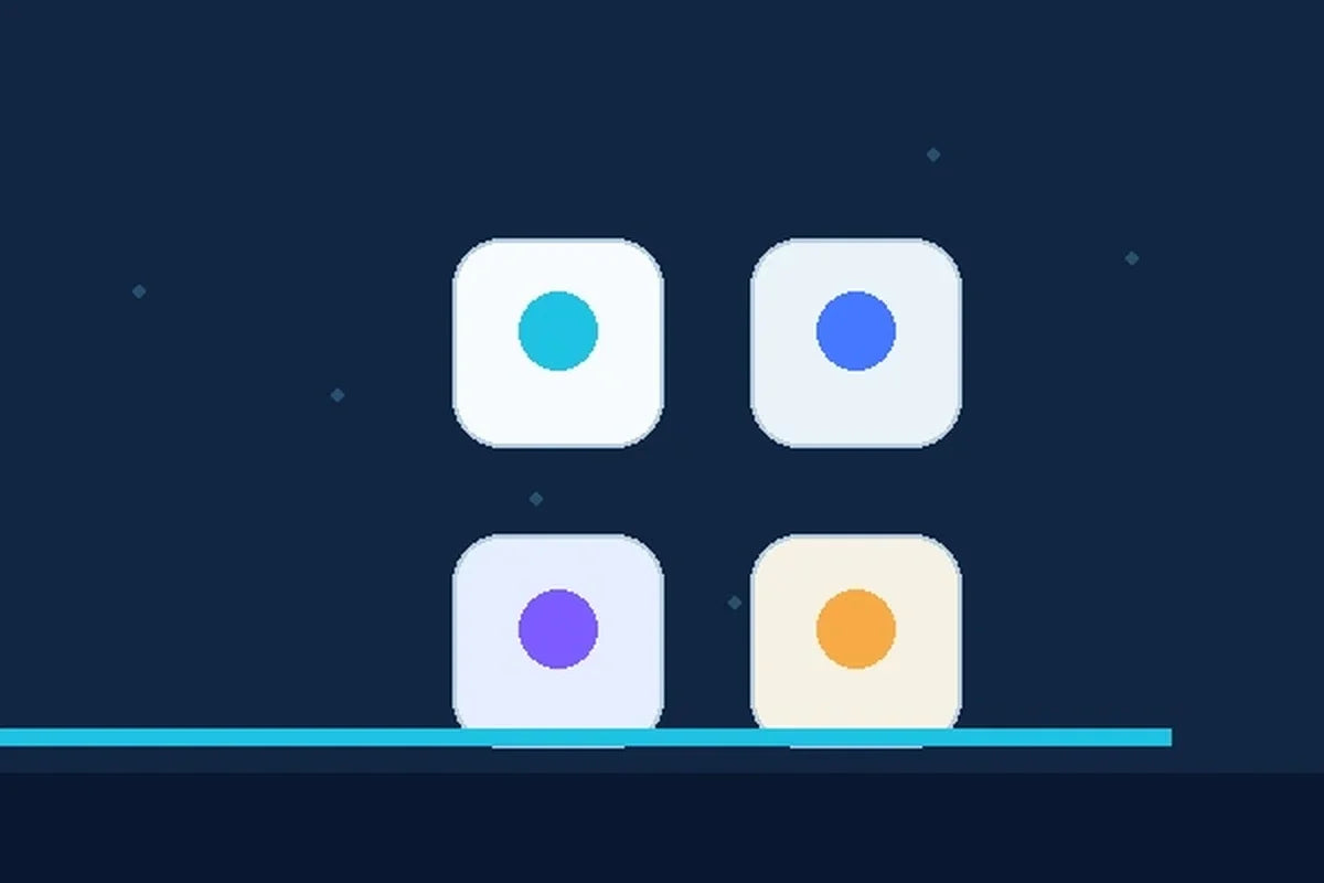 Abstract platform selection icons representing choosing social media channels for a small business