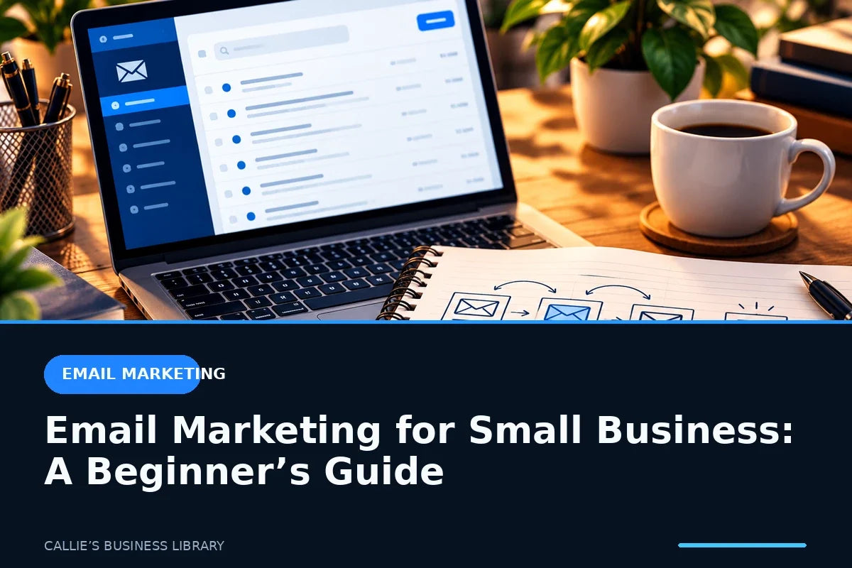 Email marketing workspace for a small-business beginner guide