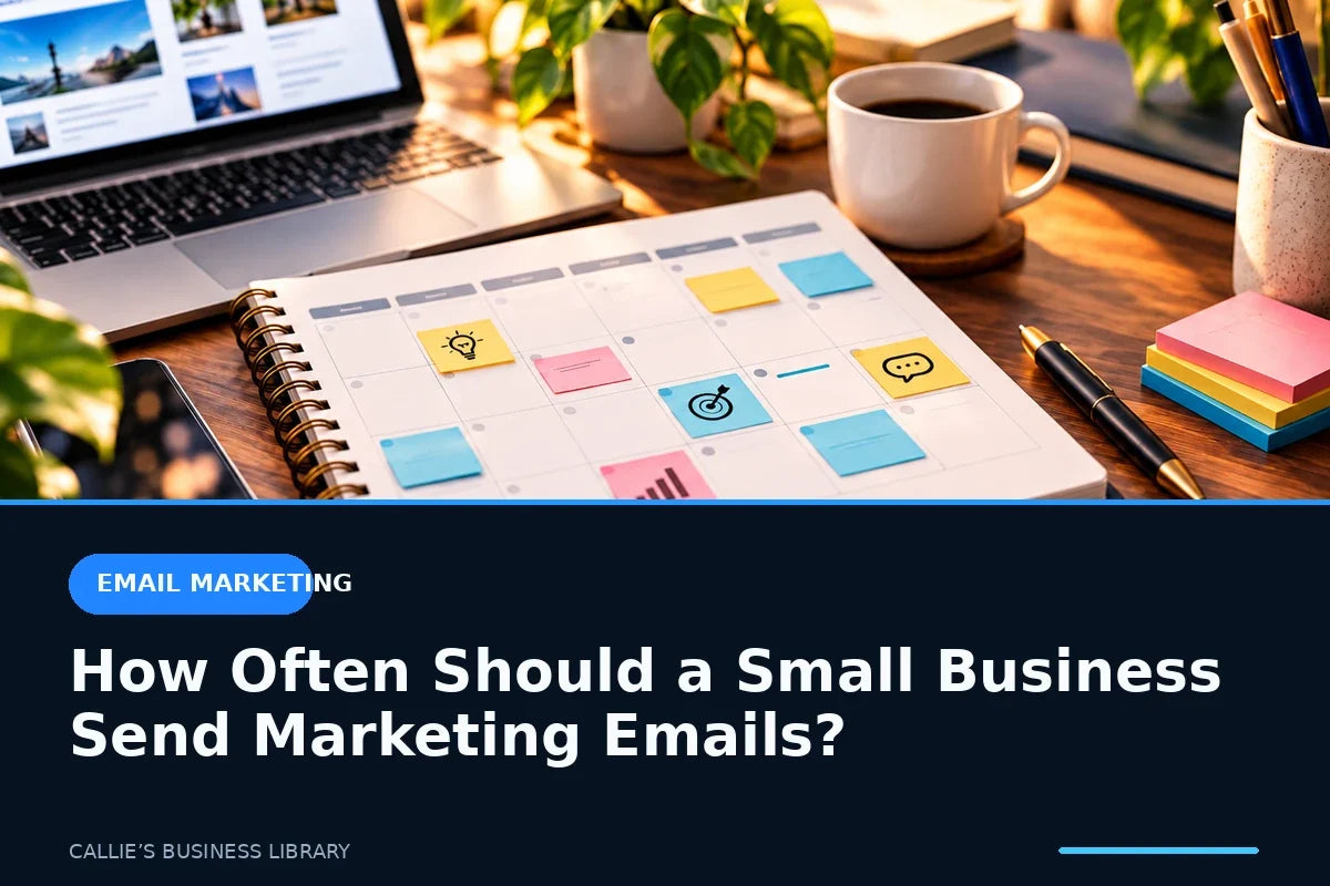 Editorial calendar workspace representing a sustainable small-business email schedule
