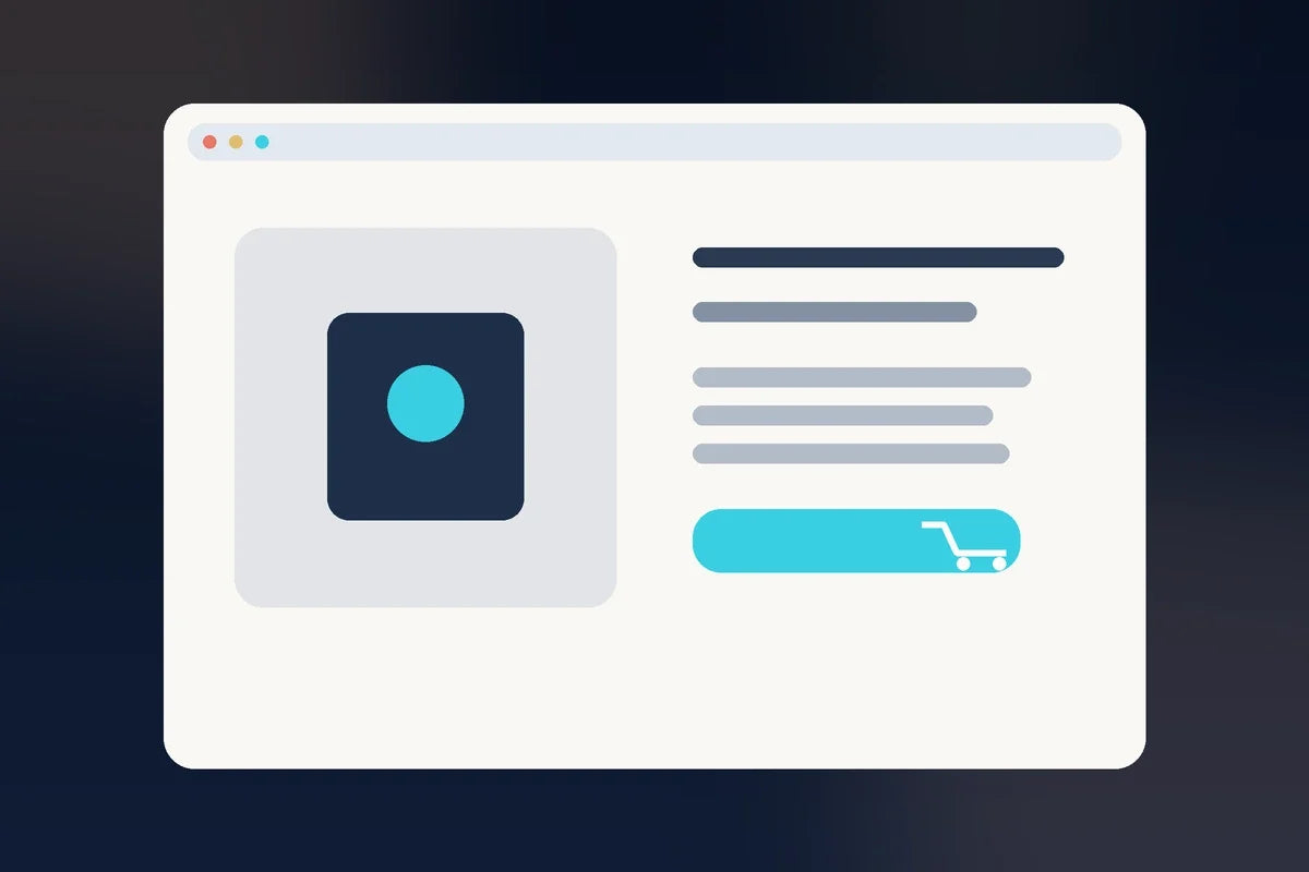 Product page layout representing clear buying information and purchase decisions