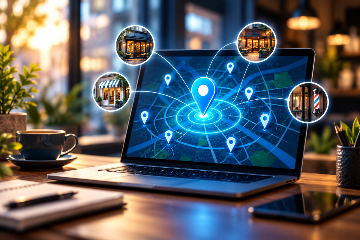 Local search map showing nearby businesses for a small-business local SEO guide