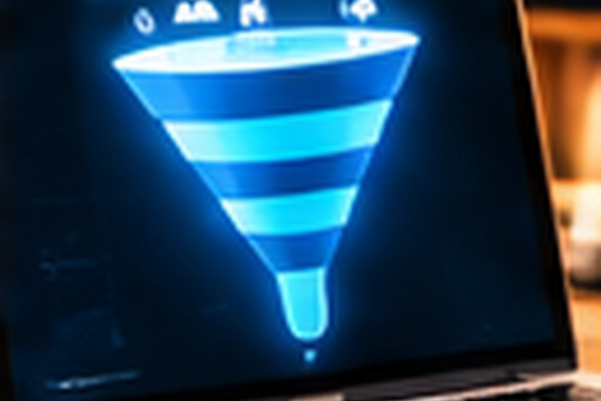 Digital funnel graphic representing a small-business marketing funnel