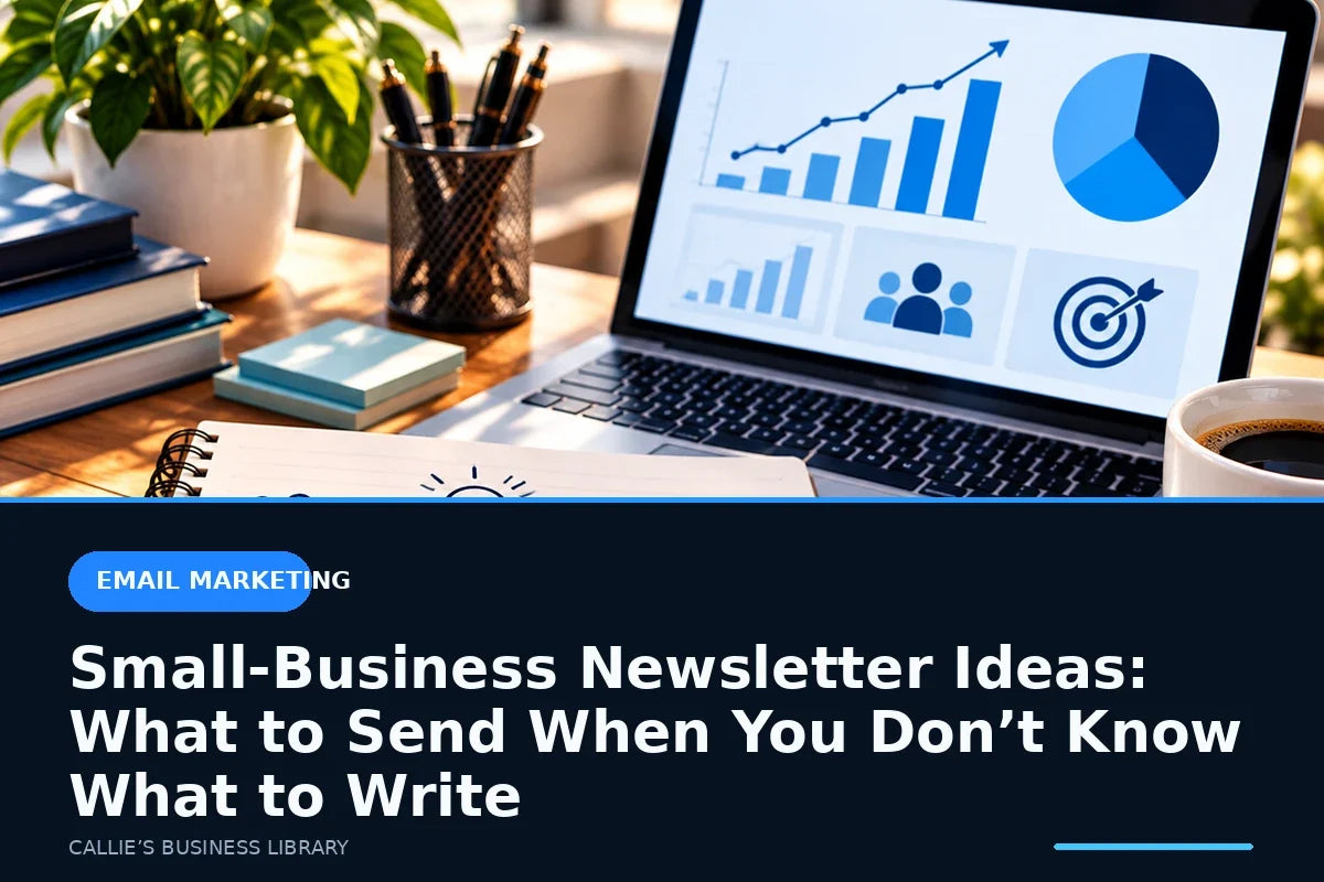 Content planning workspace representing useful small-business newsletter ideas