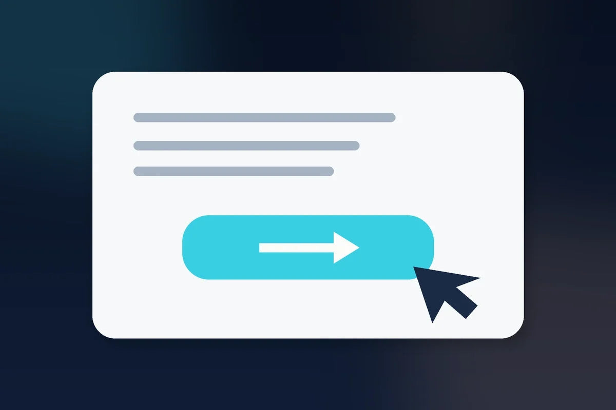 Clear button and cursor representing a website call to action and next step