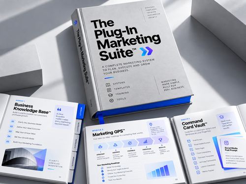 The Plug-In Marketing Suite premium master system mockup with inside previews